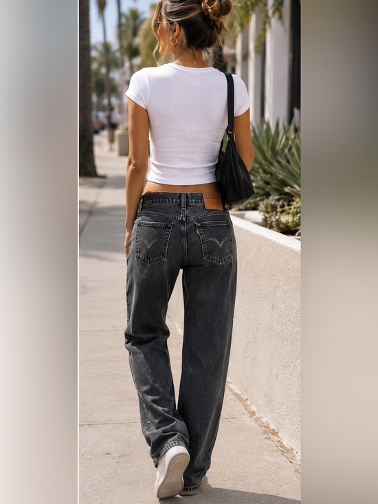 Levis Strauss Denim - Levi’s Low Y2K Baggy Fit Jeans Size 24 Black Wash Wide Leg Denim Low Rise